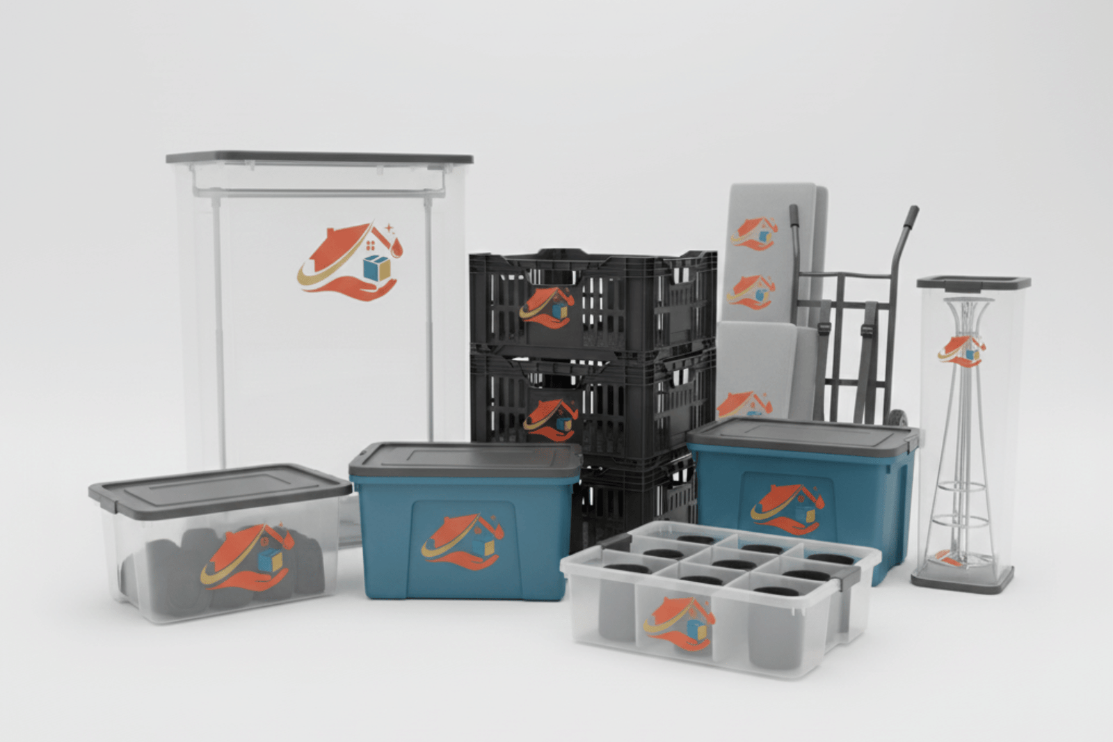 Stacked Family Moving Co. Branded Packing Boxes